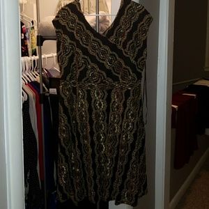 Black and gold dress plus size